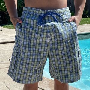 NWT Club Room XL & XXL Spring Tartan Swim Trunks MT18